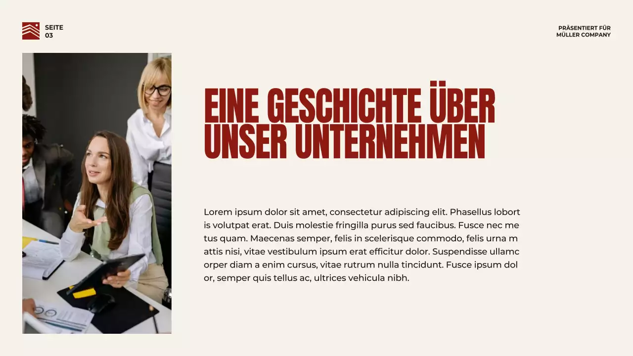 Rot und Beige Bold Business Pitch Strategie