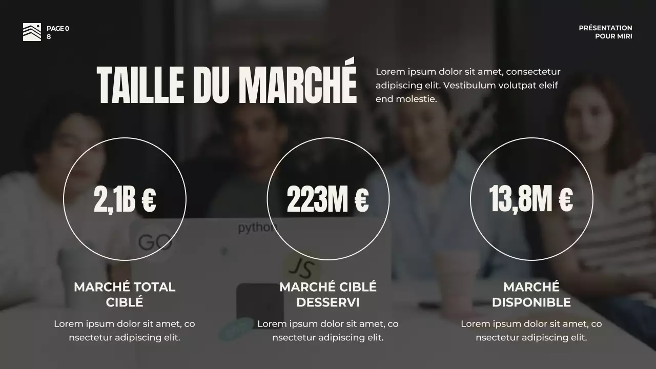 Stratégie de pitch d'entreprise en rouge et beige