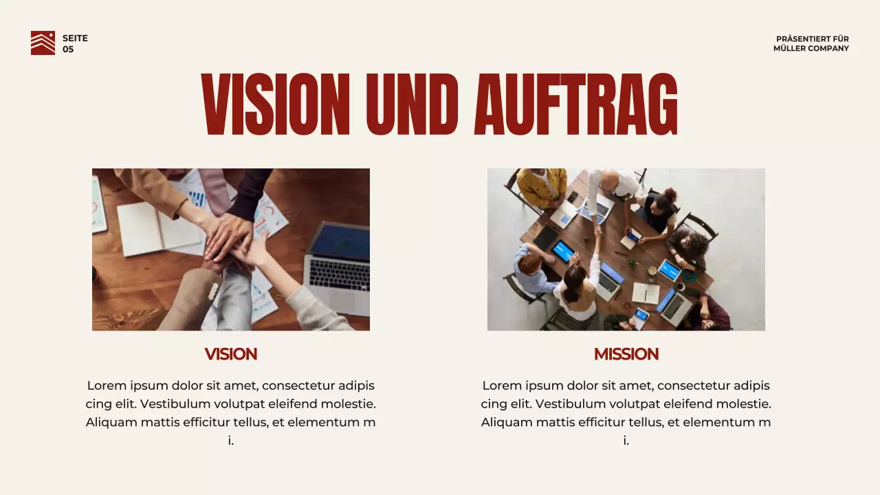 Rot und Beige Bold Business Pitch Strategie