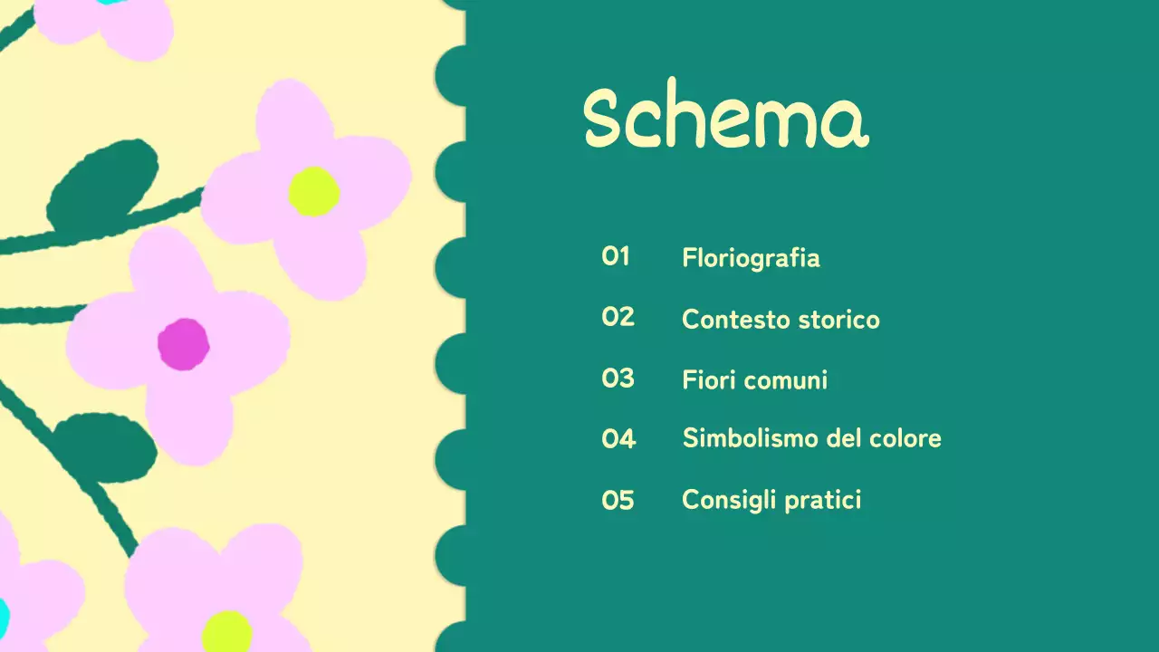 Fiori di animazione giallo-rosa Materiale per conferenze