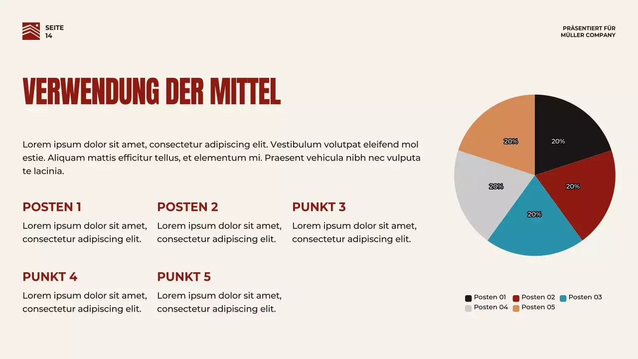 Rot und Beige Bold Business Pitch Strategie