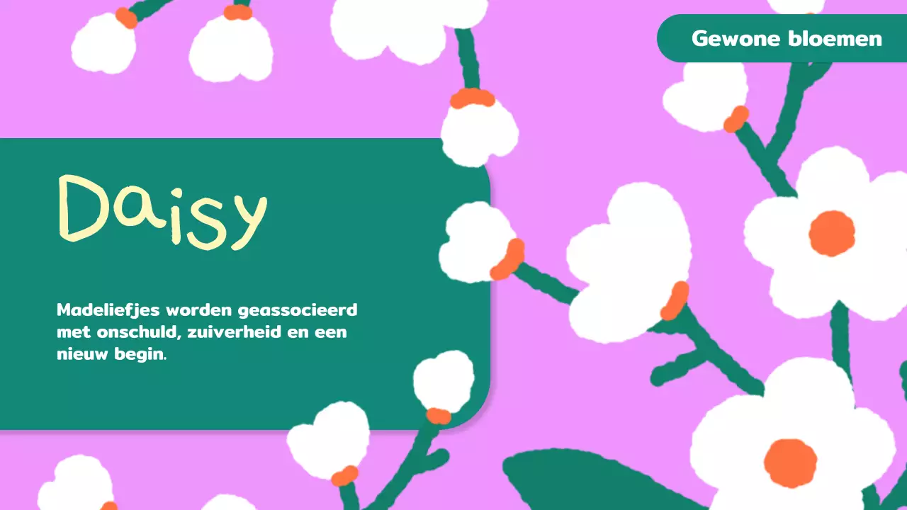 Geel Roze Animatie Bloemen Lesmateriaal