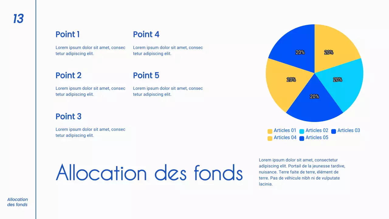 Stratégie de pitch commercial minimaliste bleu et blanc