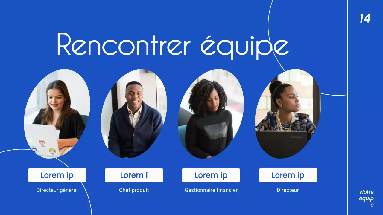 Stratégie de pitch commercial minimaliste bleu et blanc