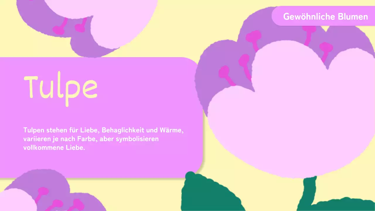 Gelb Rosa Animation Blumen Vortragsmaterial