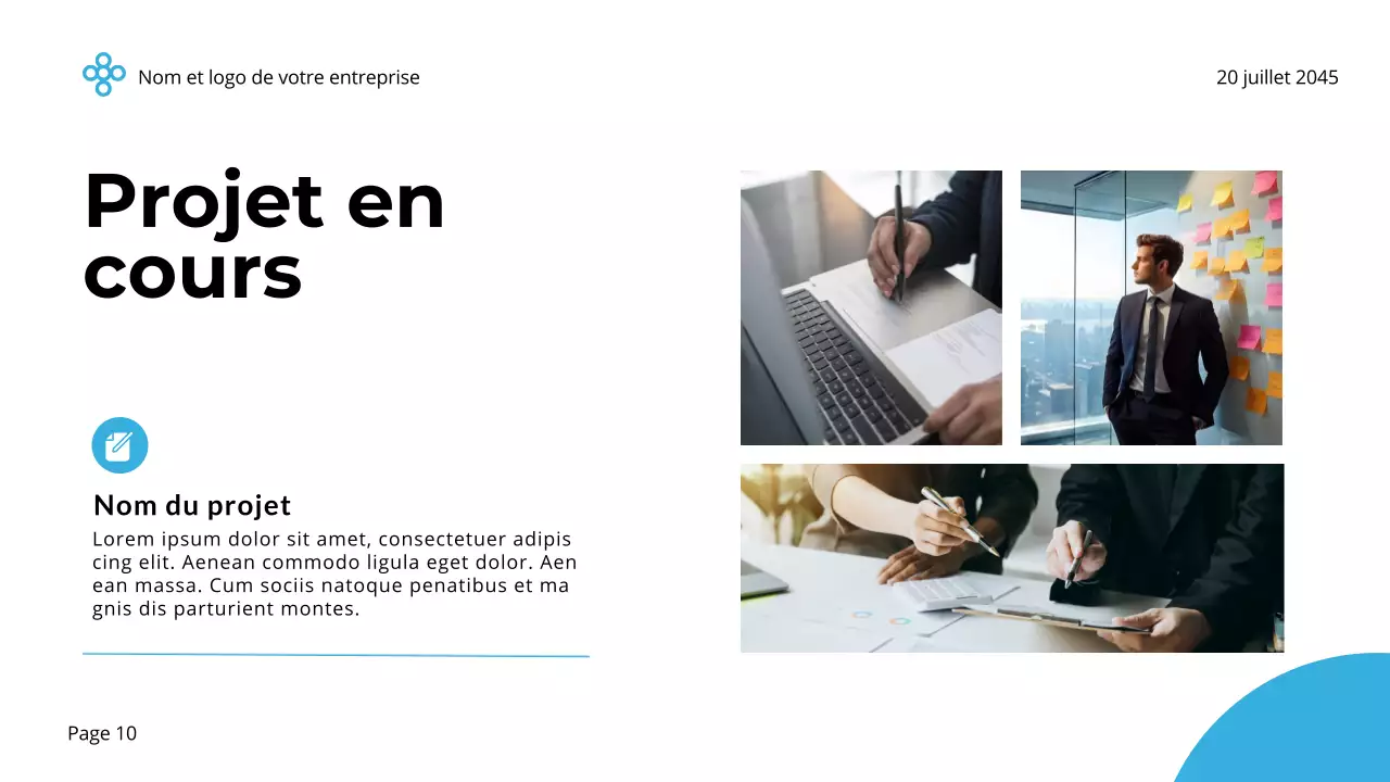 Bleu et blanc Simple Minimal Business