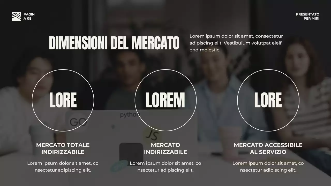 Strategia di presentazione aziendale in grassetto rosso e beige