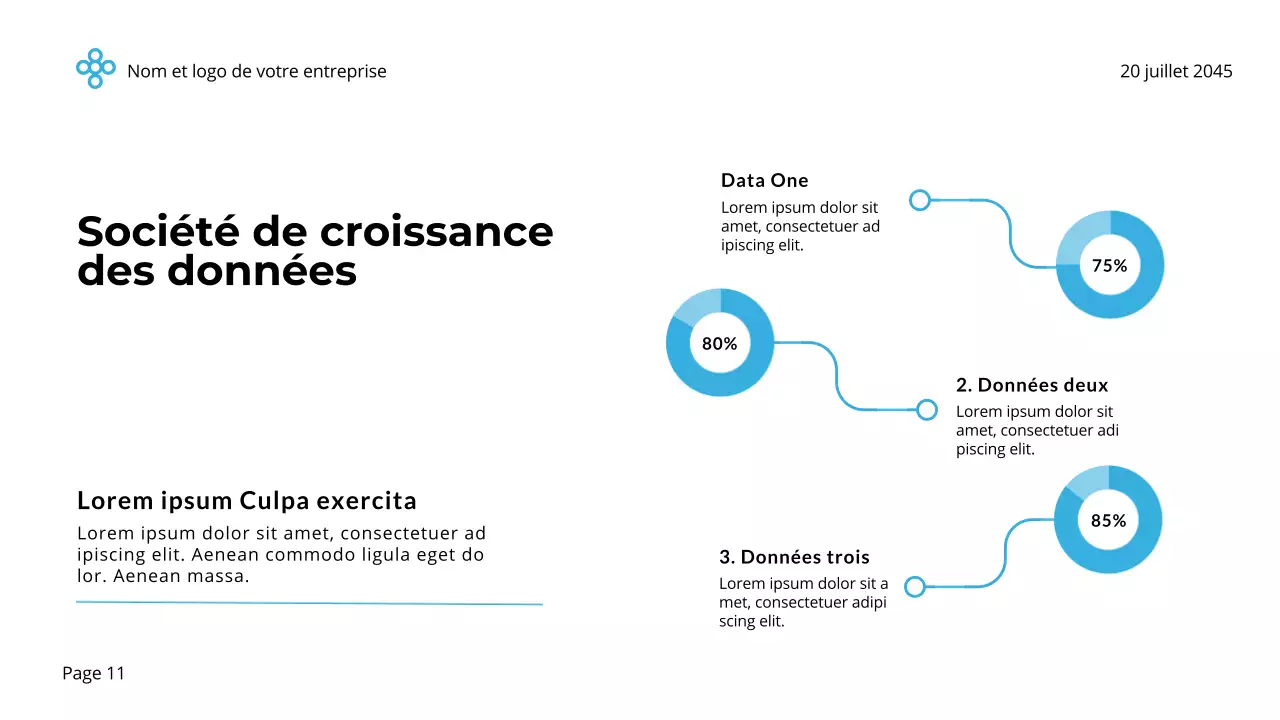 Bleu et blanc Simple Minimal Business