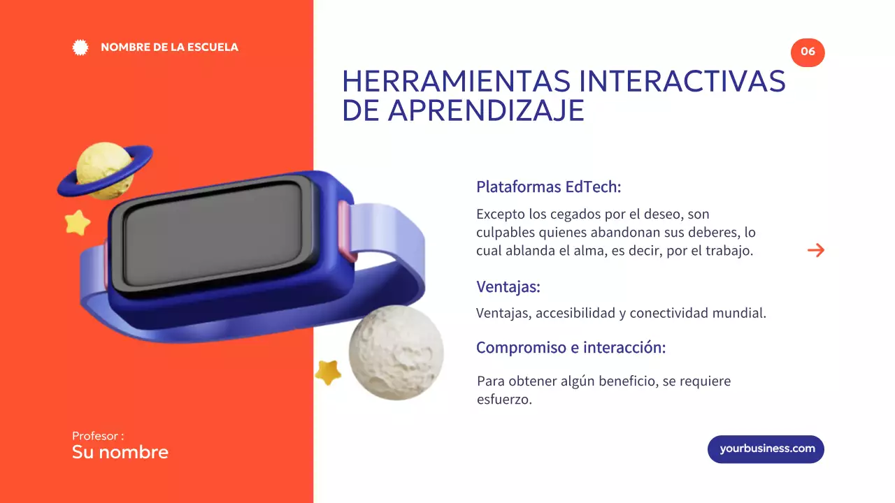 Azul Naranja Moderno Mínimo Cómo la tecnología potencia el aprendizaje Introducción