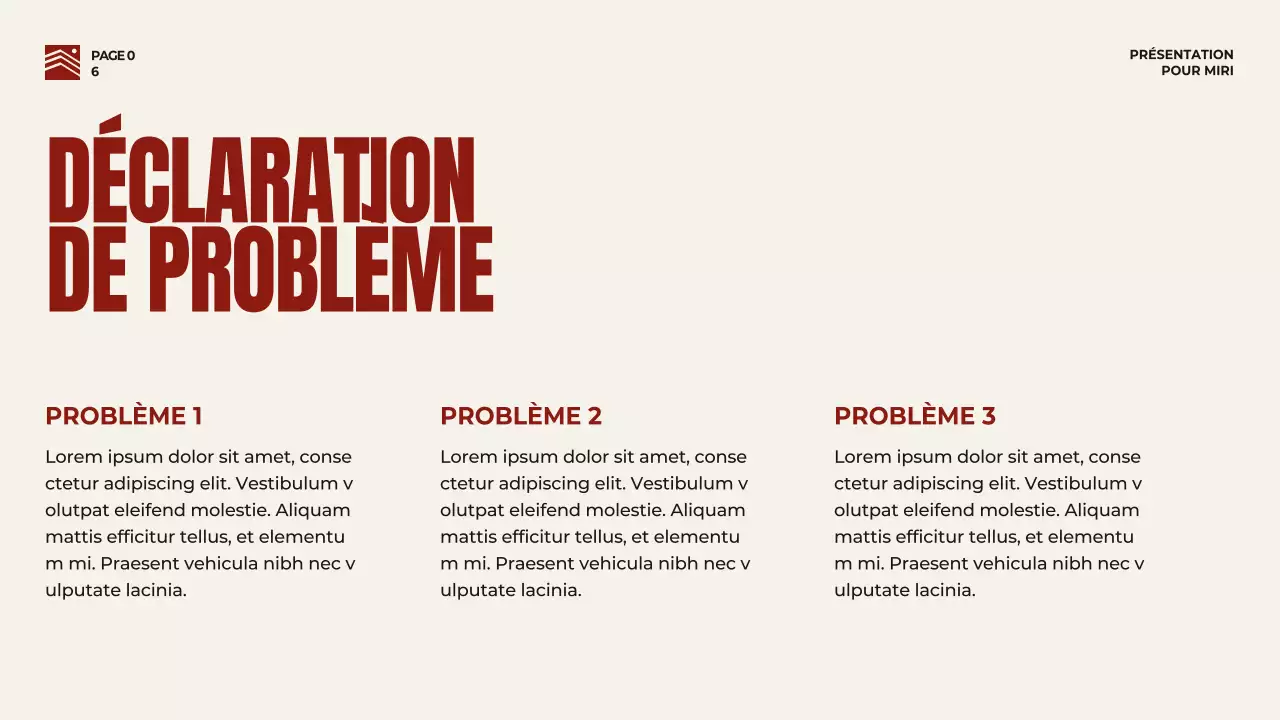 Stratégie de pitch d'entreprise en rouge et beige