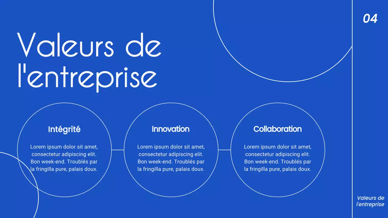 Stratégie de pitch commercial minimaliste bleu et blanc