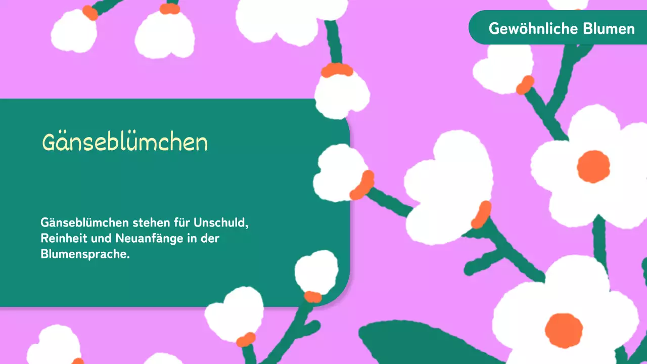 Gelb Rosa Animation Blumen Vortragsmaterial