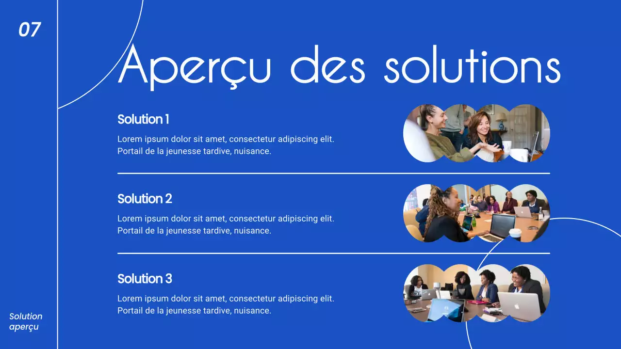 Stratégie de pitch commercial minimaliste bleu et blanc