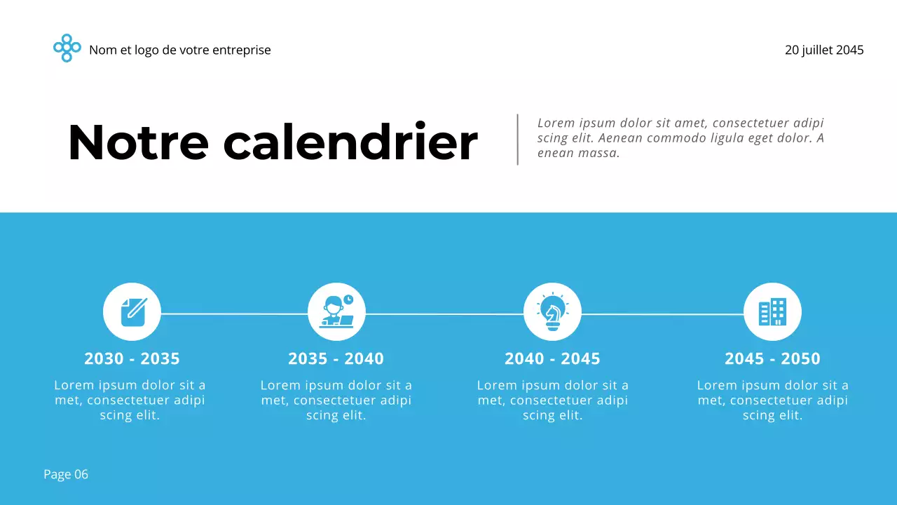 Bleu et blanc Simple Minimal Business