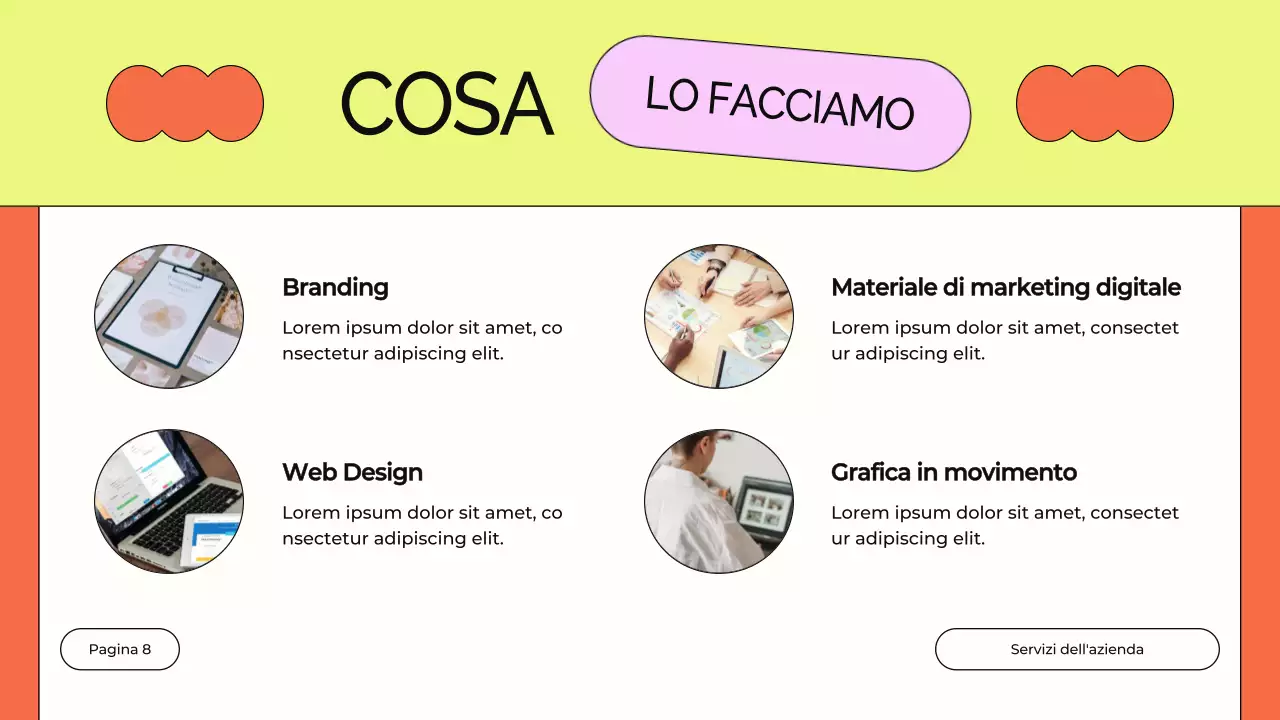 Orange and Purple Design Studio Profilo aziendale Introduzione