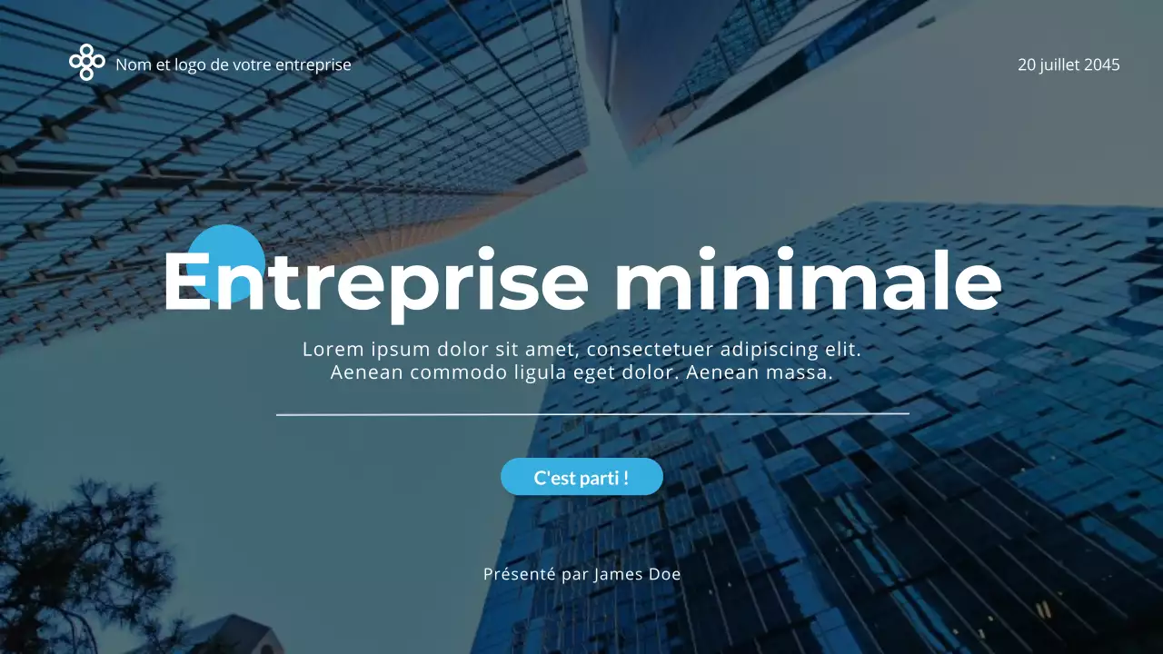 Bleu et blanc Simple Minimal Business