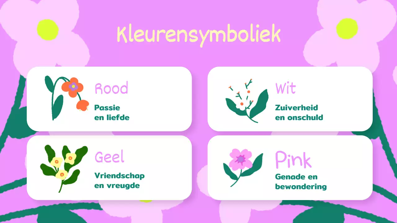 Geel Roze Animatie Bloemen Lesmateriaal