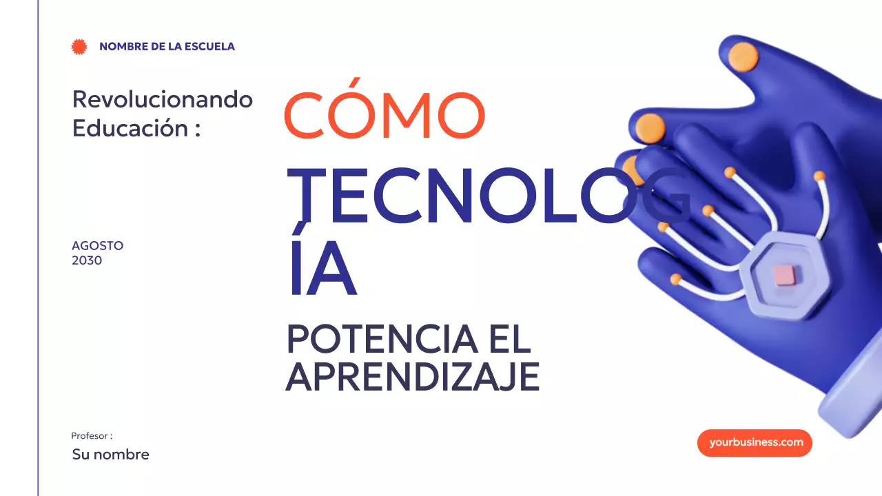 Azul Naranja Moderno Mínimo Cómo la tecnología potencia el aprendizaje Introducción