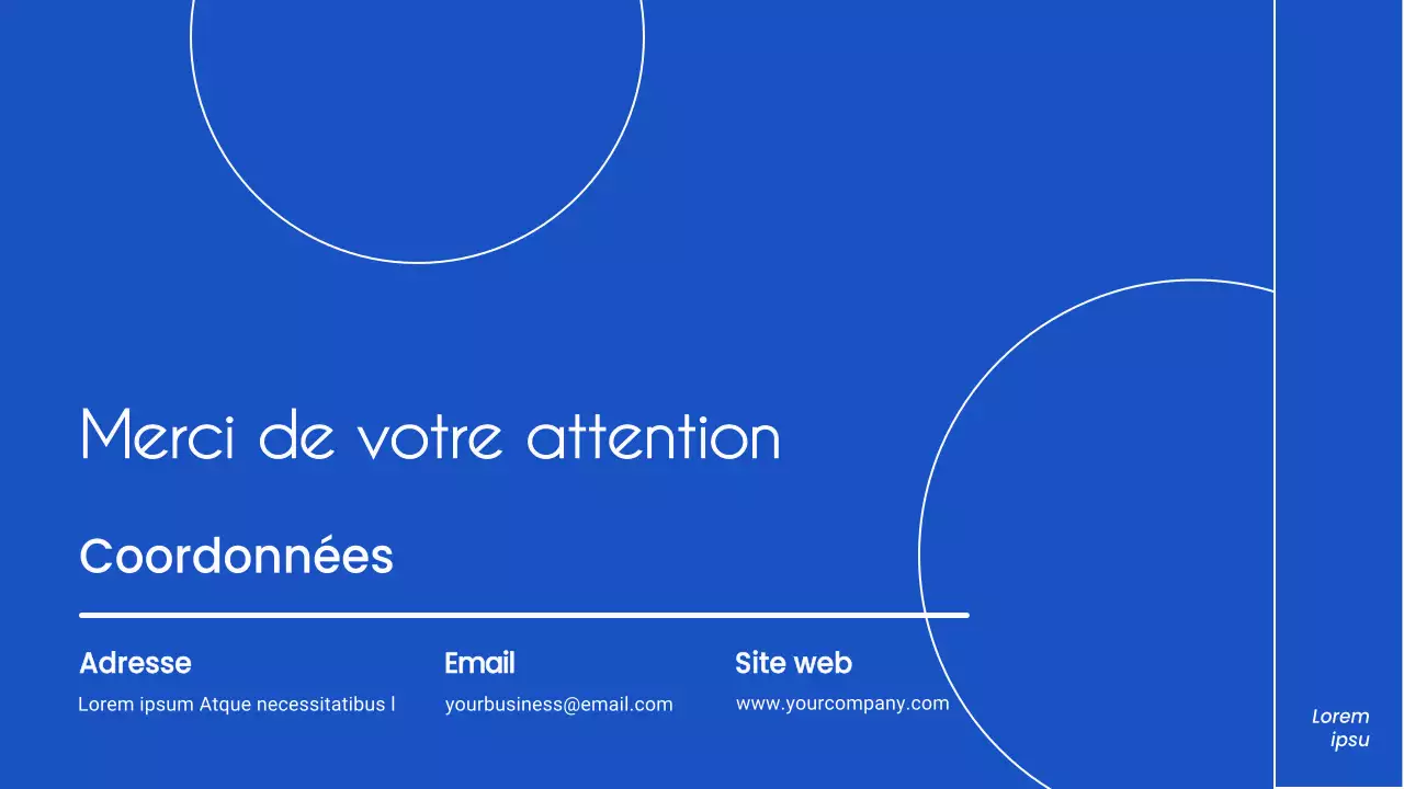 Stratégie de pitch commercial minimaliste bleu et blanc