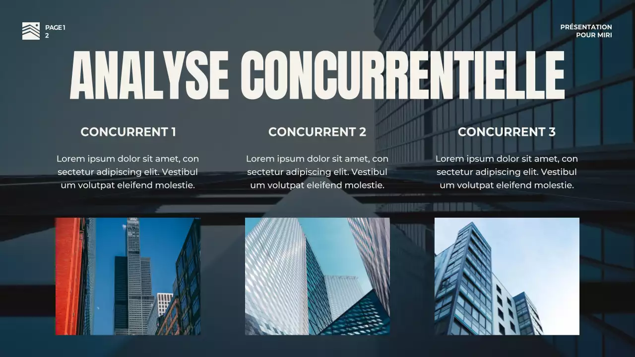 Stratégie de pitch d'entreprise en rouge et beige