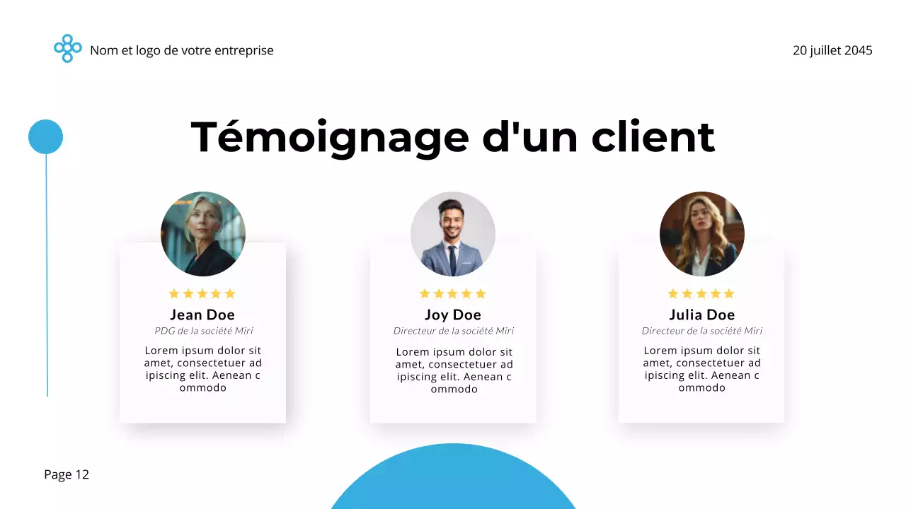 Bleu et blanc Simple Minimal Business