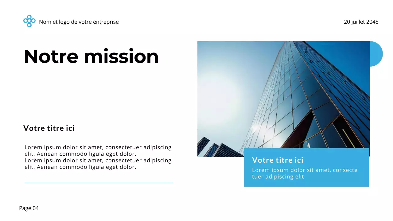 Bleu et blanc Simple Minimal Business