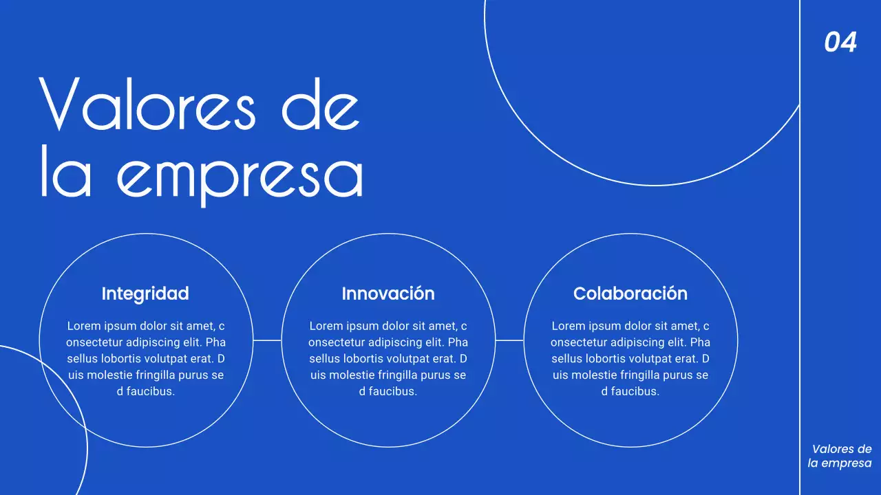 Estrategia minimalista de presentación de negocios en blanco y azul