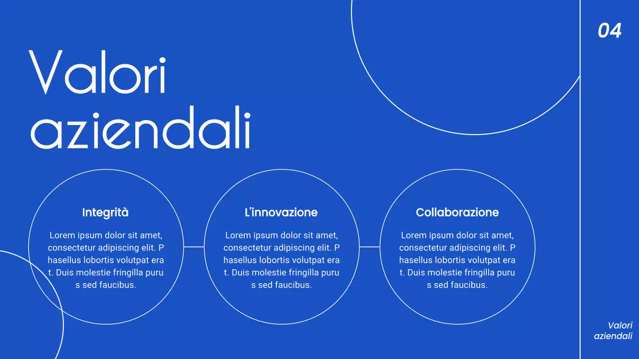 Strategia di presentazione aziendale minimalista in bianco e blu