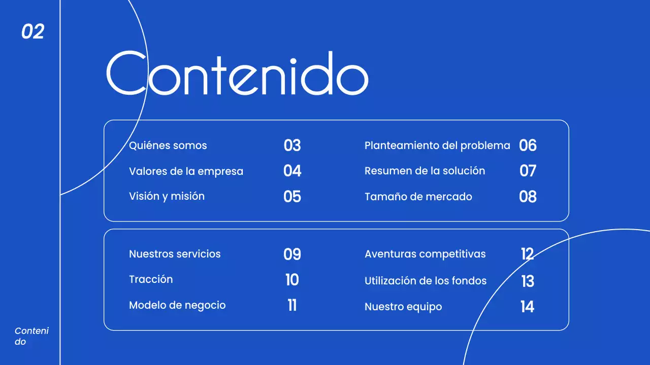 Estrategia minimalista de presentación de negocios en blanco y azul