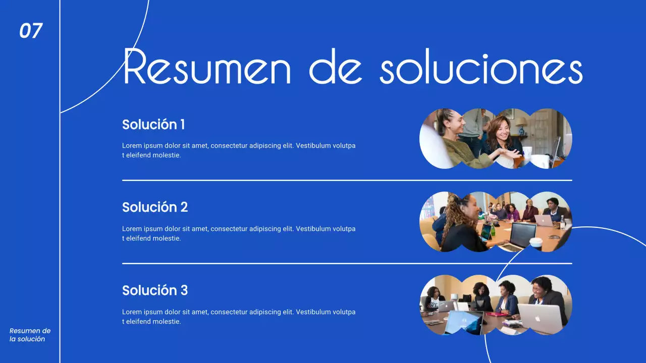 Estrategia minimalista de presentación de negocios en blanco y azul