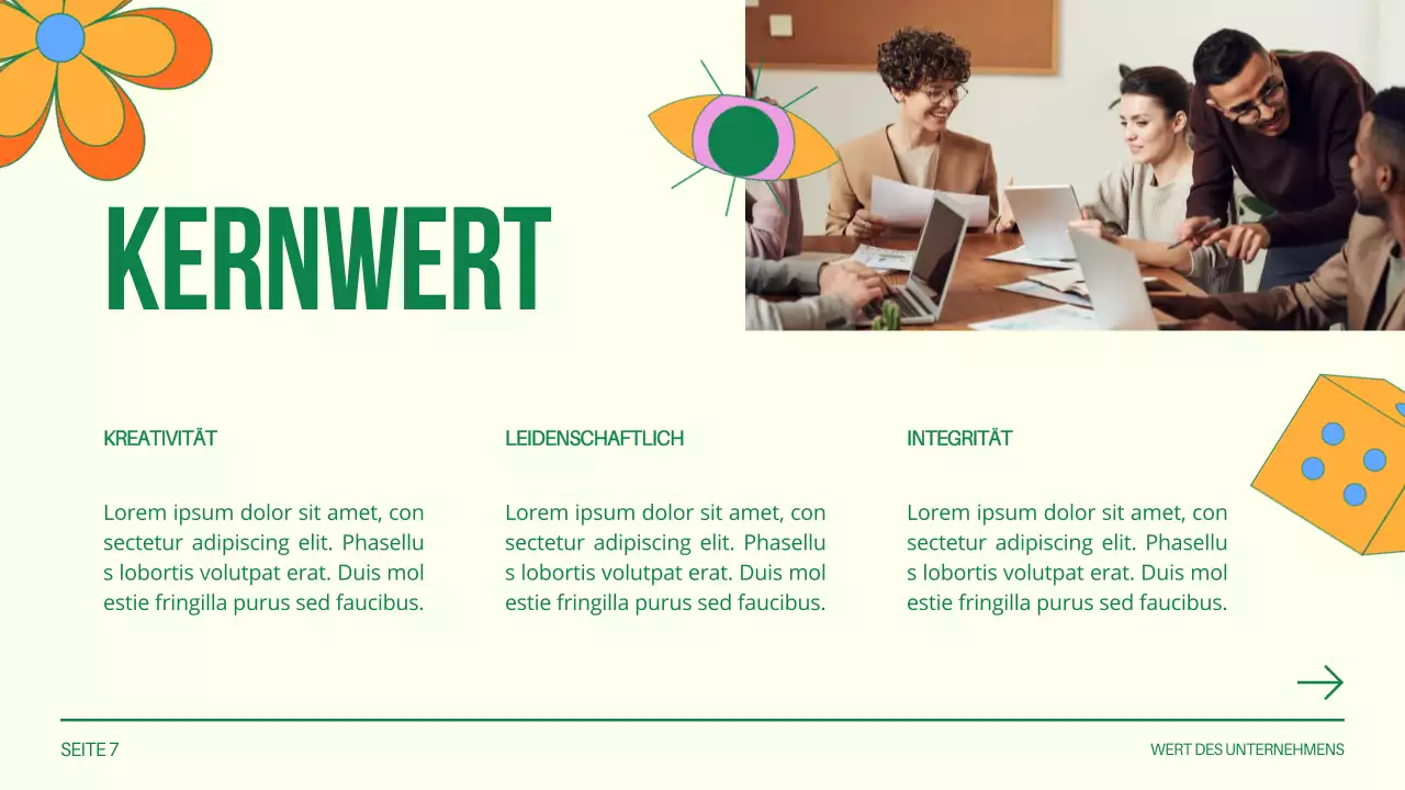 Green and White Creative Design Studio Einführung des Unternehmens