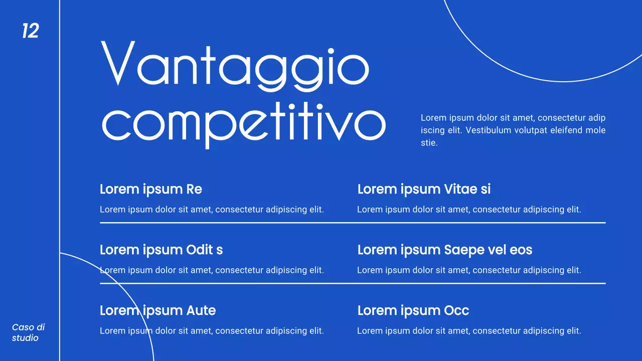 Strategia di presentazione aziendale minimalista in bianco e blu