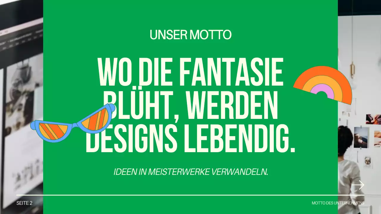 Green and White Creative Design Studio Einführung des Unternehmens