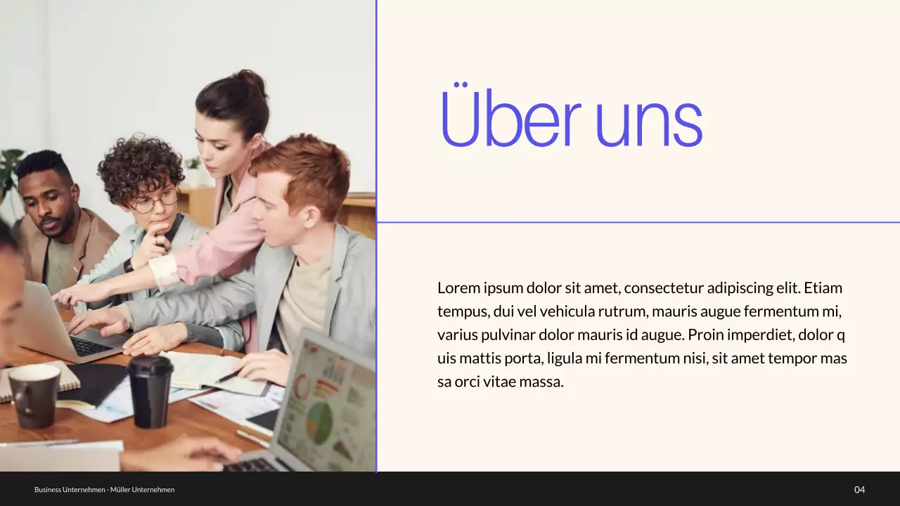 Blue and Green Minimal Business Profile Unternehmensvorstellung