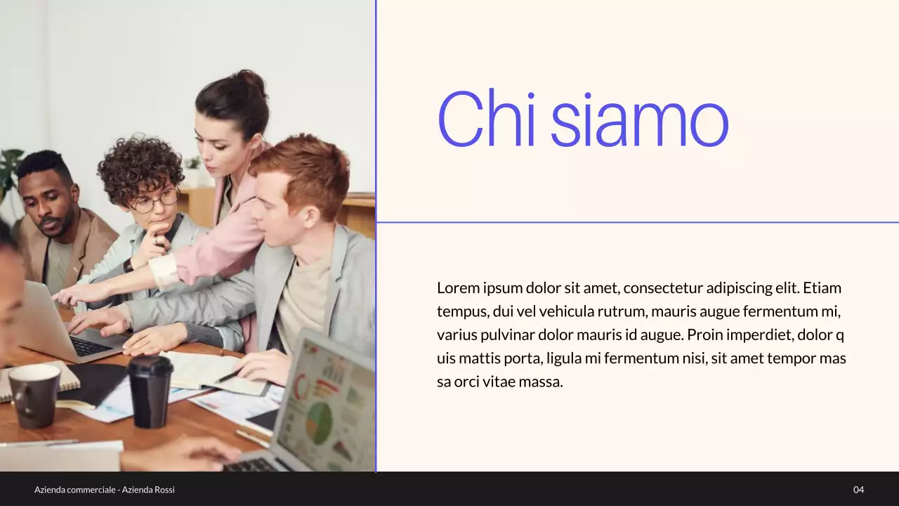 Profilo aziendale minimo blu e verde Introduzione dell'azienda