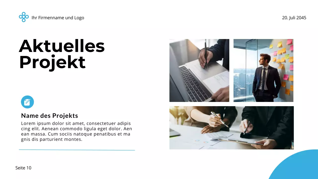 Blau und Weiß Einfach und Minimal Business