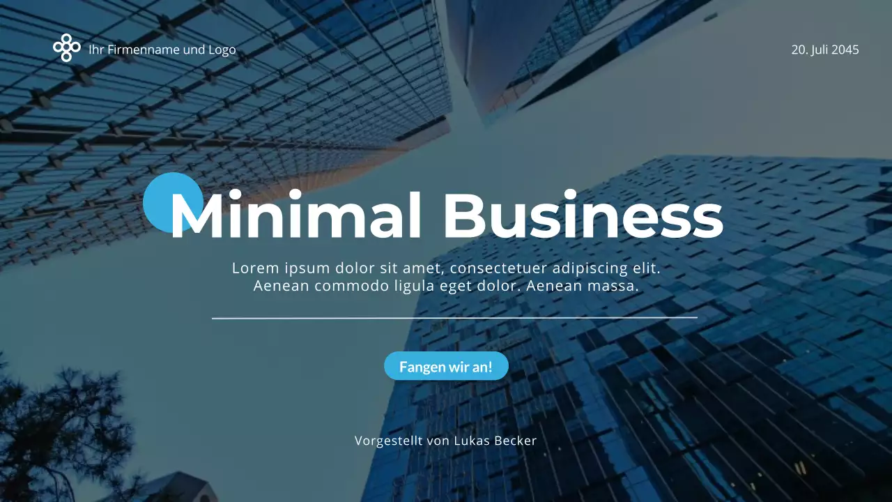 Blau und Weiß Einfach und Minimal Business