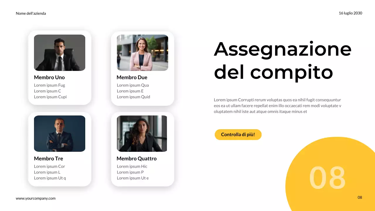 Giallo e grigio Semplici note moderne del team di marketing