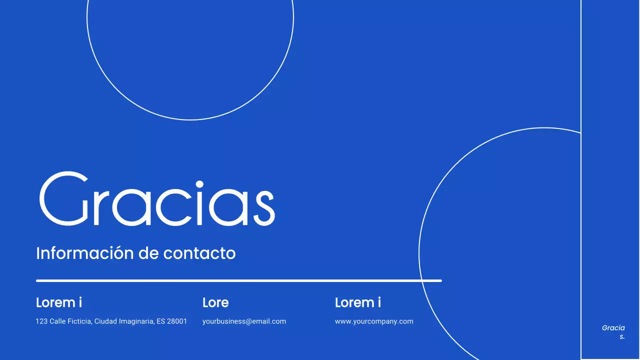 Estrategia minimalista de presentación de negocios en blanco y azul