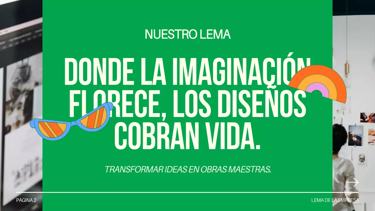 Green and White Creative Design Studio Presentación de la empresa