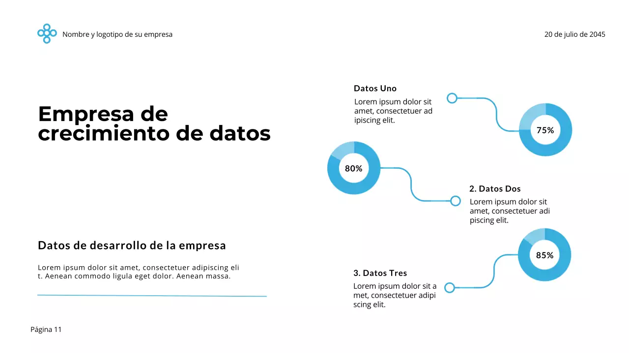 Negocio minimalista sencillo en azul y blanco