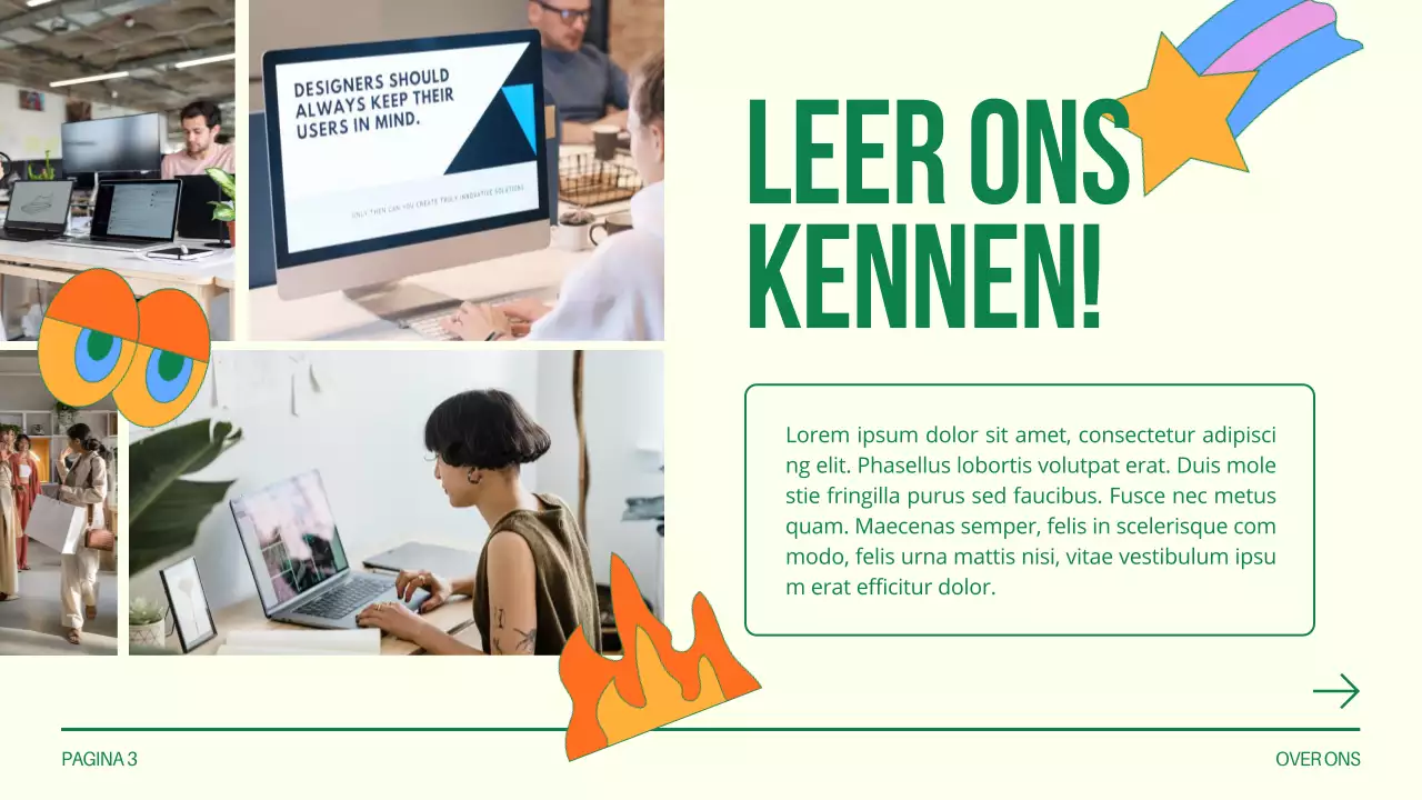 Green and White Creative Design Studio Introductie van het bedrijf