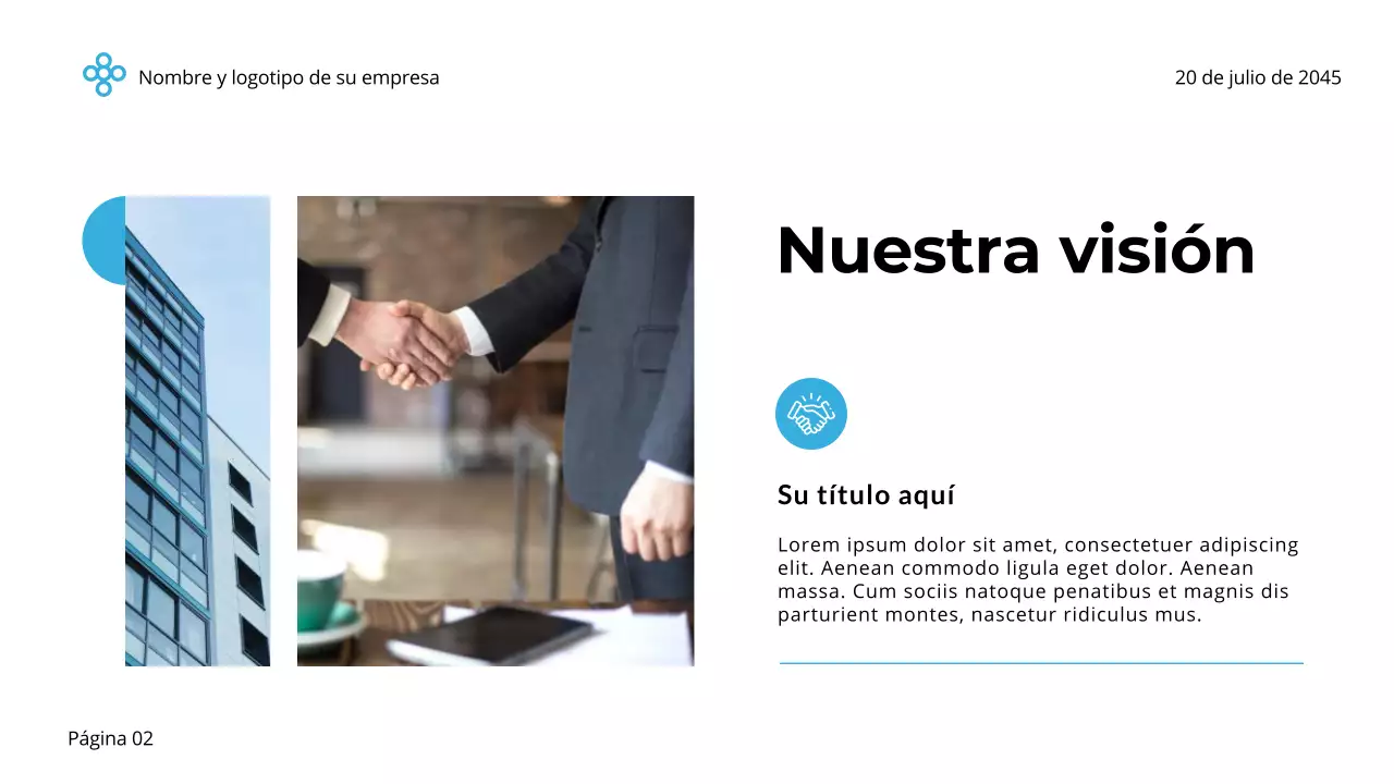 Negocio minimalista sencillo en azul y blanco