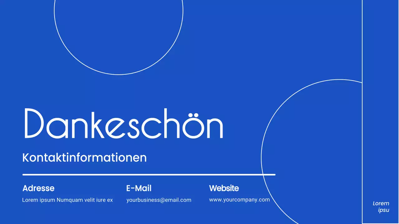 Blaue und weiße minimalistische Business-Pitch-Strategie