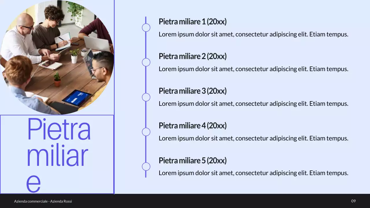 Profilo aziendale minimo blu e verde Introduzione dell'azienda