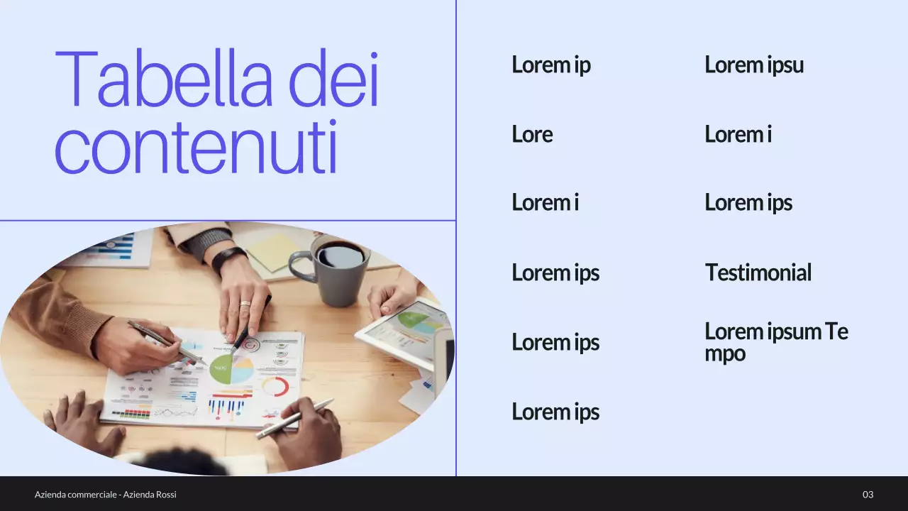 Profilo aziendale minimo blu e verde Introduzione dell'azienda