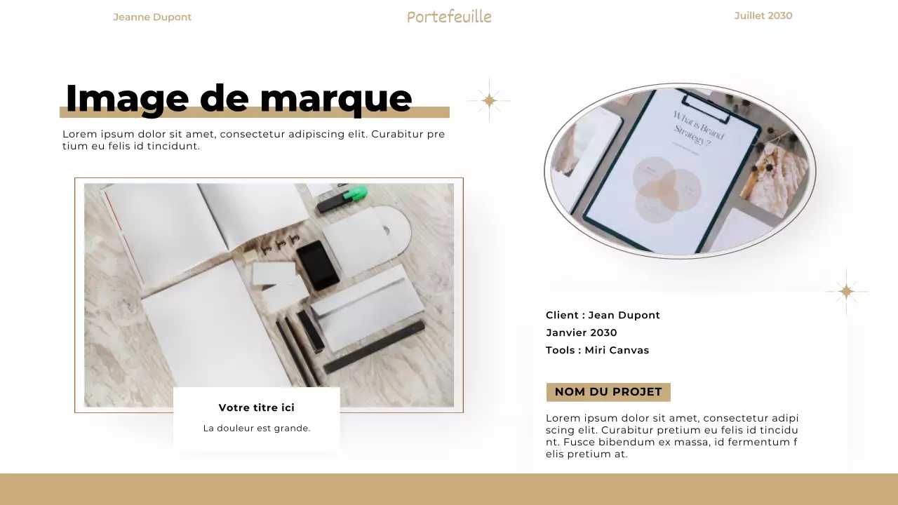 Beige Élégant Portefeuille Designer Moderne