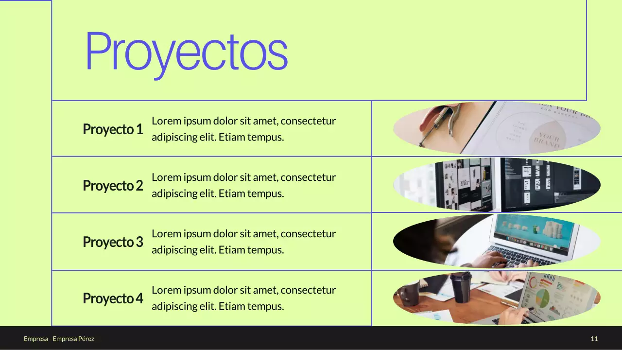 Blue and Green Minimal Perfil de empresa Presentación de la empresa