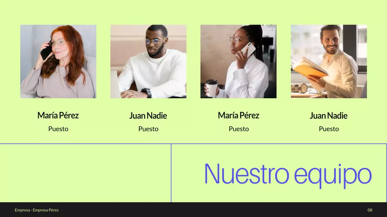 Blue and Green Minimal Perfil de empresa Presentación de la empresa