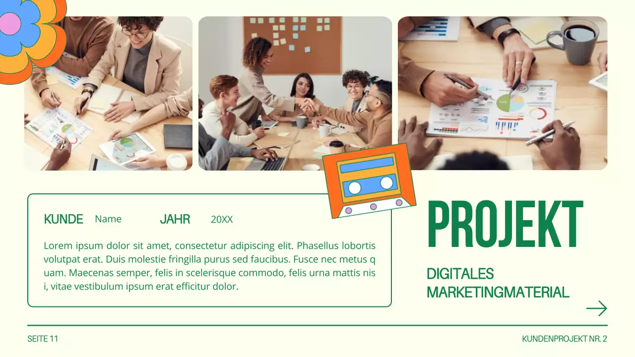 Green and White Creative Design Studio Einführung des Unternehmens